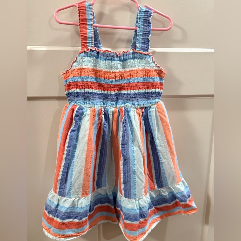 Cat & Jack Vibrant Striped Dress - Red, Blue, White